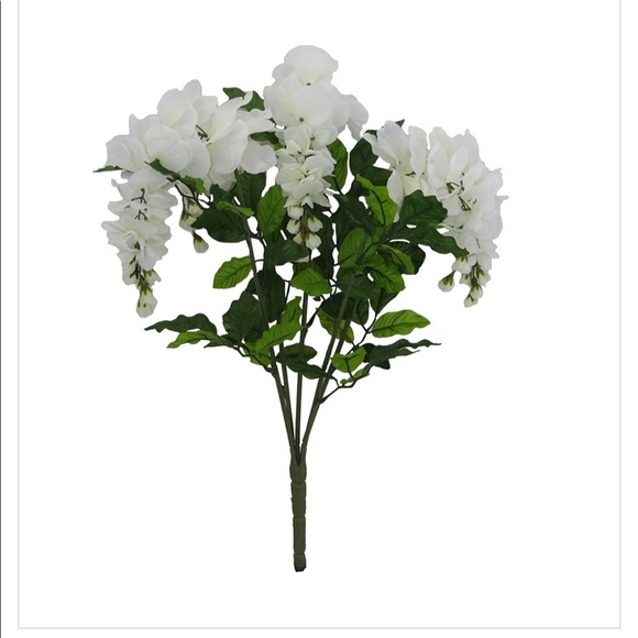 Accents 26 Faux Silk White Wisteria Bush Stem Poshmark